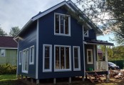 Фото со стройплощадок - Каркасный дом 7,5х7,5 м.
