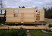 Фото со стройплощадок - Дом из бруса 7х7 м.
