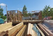 Фото со стройплощадок - Каркасный дом 8х9 м.