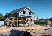 Фото со стройплощадок - Каркасный дом 9х10 м.