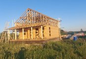 Фото со стройплощадок - Дом из бруса 9х11 м.