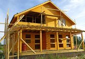 Фото со стройплощадок - Дом из бруса 9х11 м.