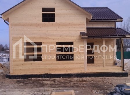 Фото со стройплощадок - Дом из бруса 8х9 м.