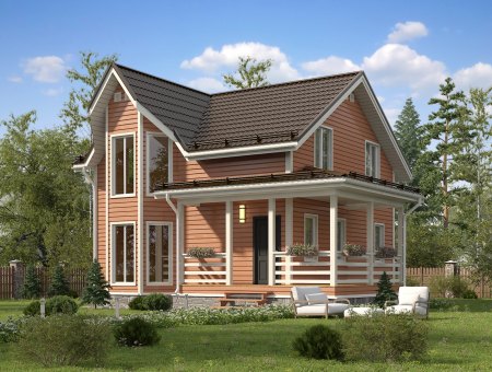 Омега. Дом из бруса 9х10 м., 146 кв.м.