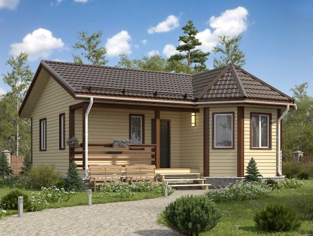 Северный. Дом из бруса 9х9 м., 72 кв.м.