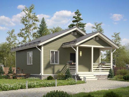 Романтика 2. Дом из бруса 8х10 м., 74 кв.м.