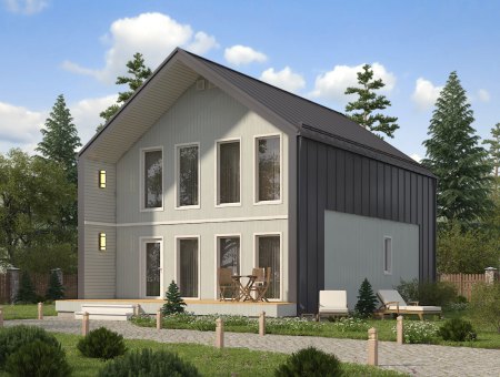 Кантри. Дом из бруса 8х12 м., 160 кв.м.