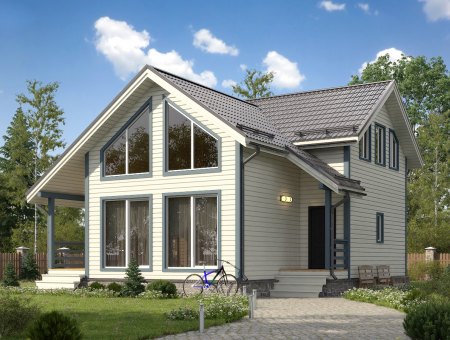 Панорама. Дом из бруса 9.5х10 м., 160 кв.м.