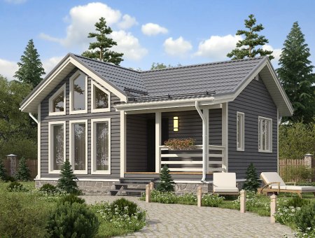 Магелан 2. Дом из бруса 7х8 м., 56 кв.м.