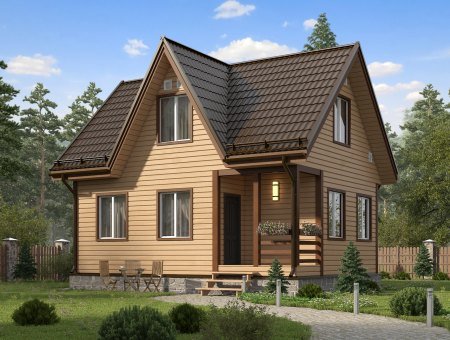 Онегин. Дом из бруса 6х8 м., 76 кв.м.