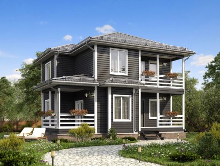 Кардинал. Дом из бруса 8.5х10 м., 143 кв.м.