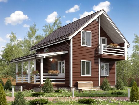 Мюнхен. Дом из бруса 8х9.5 м., 128 кв.м.