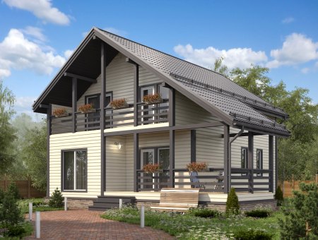 Альфа. Дом из бруса 10.5х11.5 м., 176 кв.м.