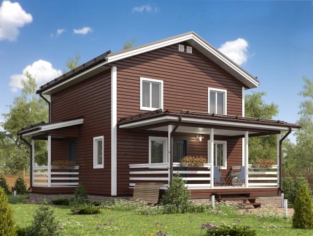 Монблан. Дом из бруса 7.5х10.5 м., 135 кв.м.