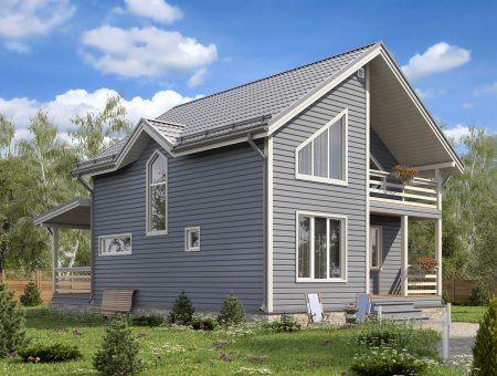 Балтика. Дом из бруса 8х12 м., 168 кв.м.