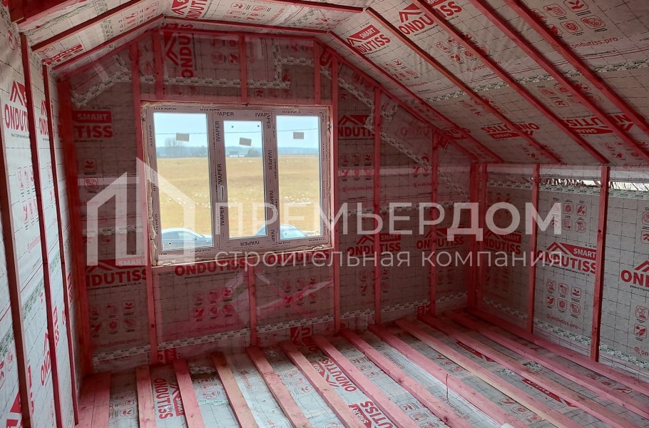 Фото со стройплощадок - Каркасный дом 8х8 м.