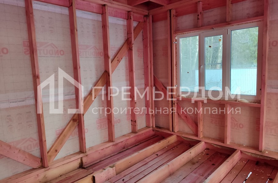 Фото со стройплощадок - Каркасный дом 8х10 м.