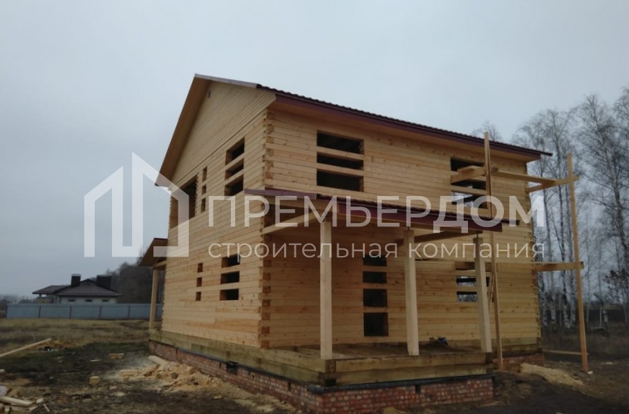 Фото со стройплощадок - Дом по проекту Д-63 и баня 6х4 м.