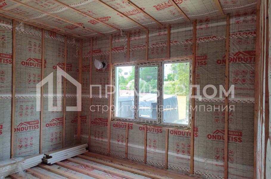 Фото со стройплощадок - Каркасный дом 12х16 м.