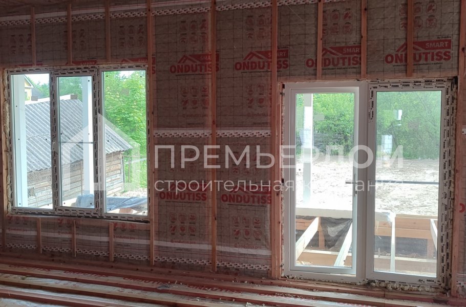 Фото со стройплощадок - Каркасный дом 12х16 м.