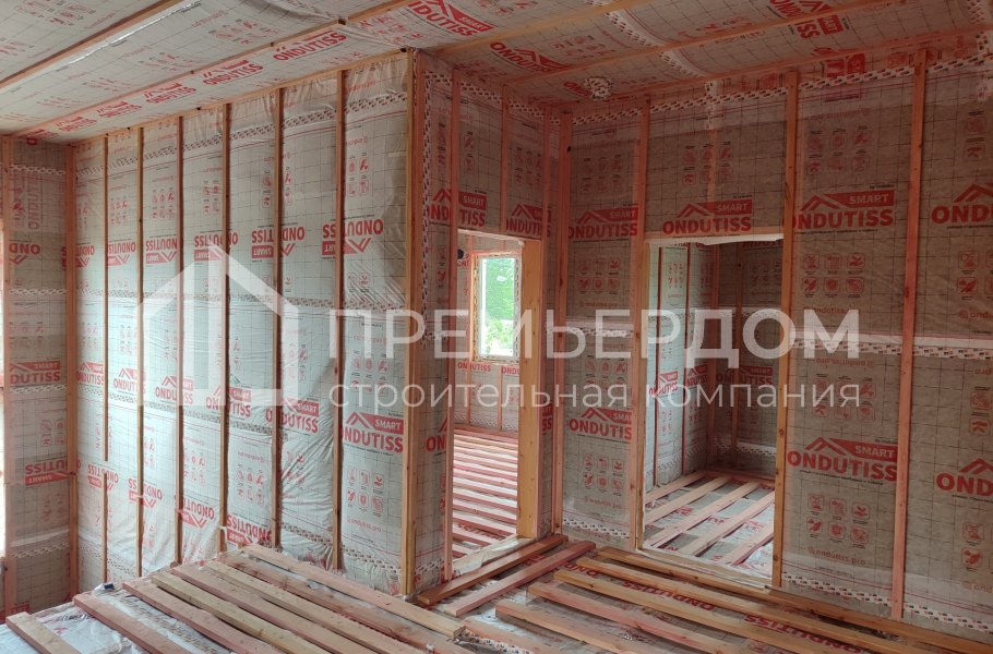 Фото со стройплощадок - Каркасный дом 12х16 м.