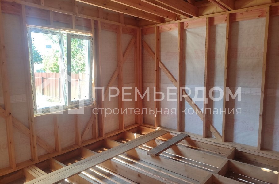 Фото со стройплощадок - Каркасный дом 9х12 м.