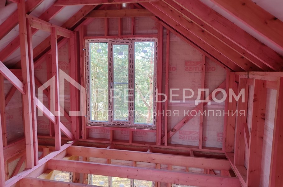 Фото со стройплощадок - Каркасный дом 7,5х7,5 м.