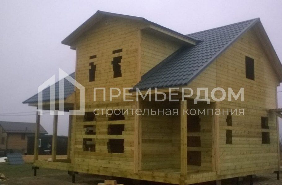 Фото со стройплощадок - Дом из бруса 8х9 м.