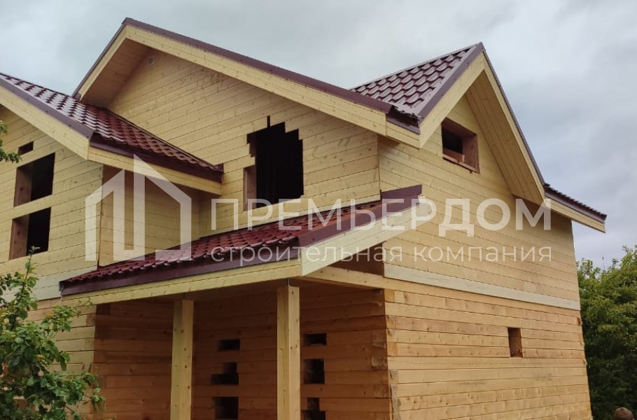 Фото со стройплощадок - Дом из бруса 7,5х8,5 м