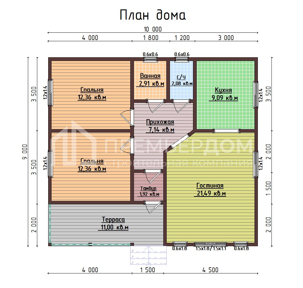 План каркасного дома 9х10 м. - Апрель