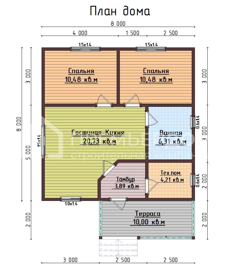 План каркасного дома 8х10 м. - Романтика 2