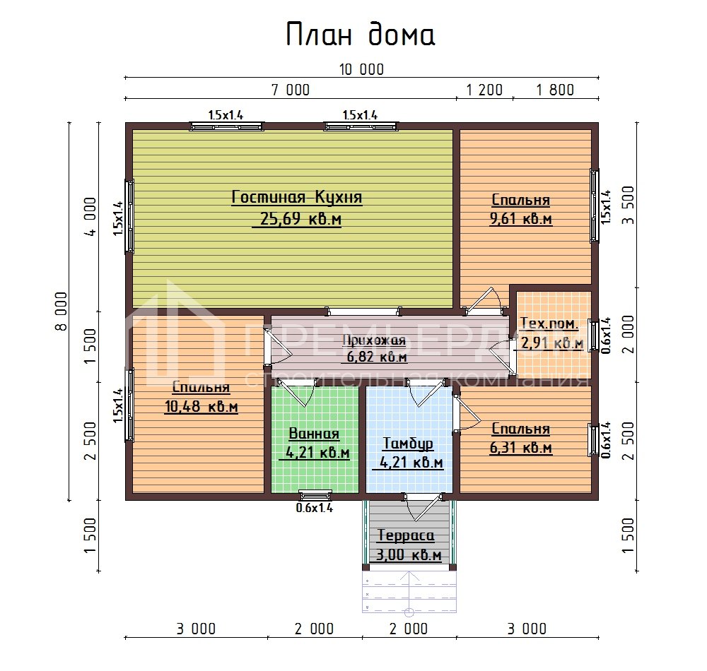 План каркасного дома 8х10 м. - Альберта 2