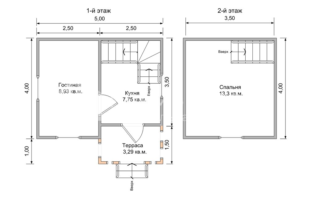 План дачного дома 4х5 м. - Проект А-7