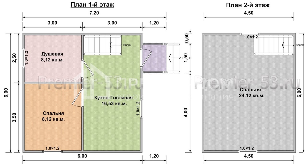 План дачного дома 6х6 м. - Проект А-19