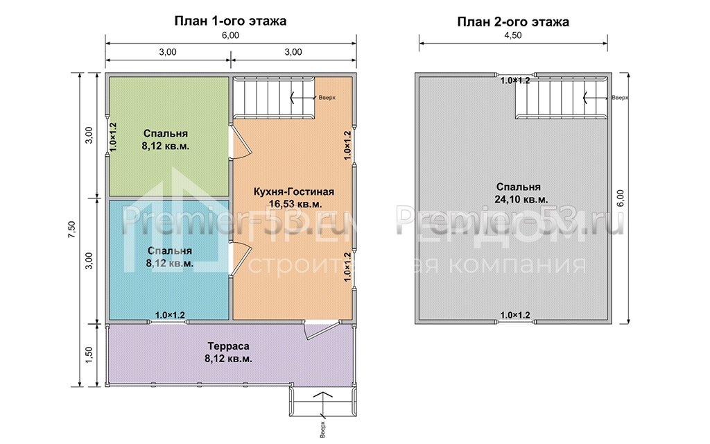 План дачного дома 6х7,5 м. - Проект А-30