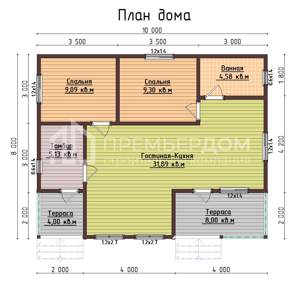 План каркасного дома 8х10 м. - Карелия