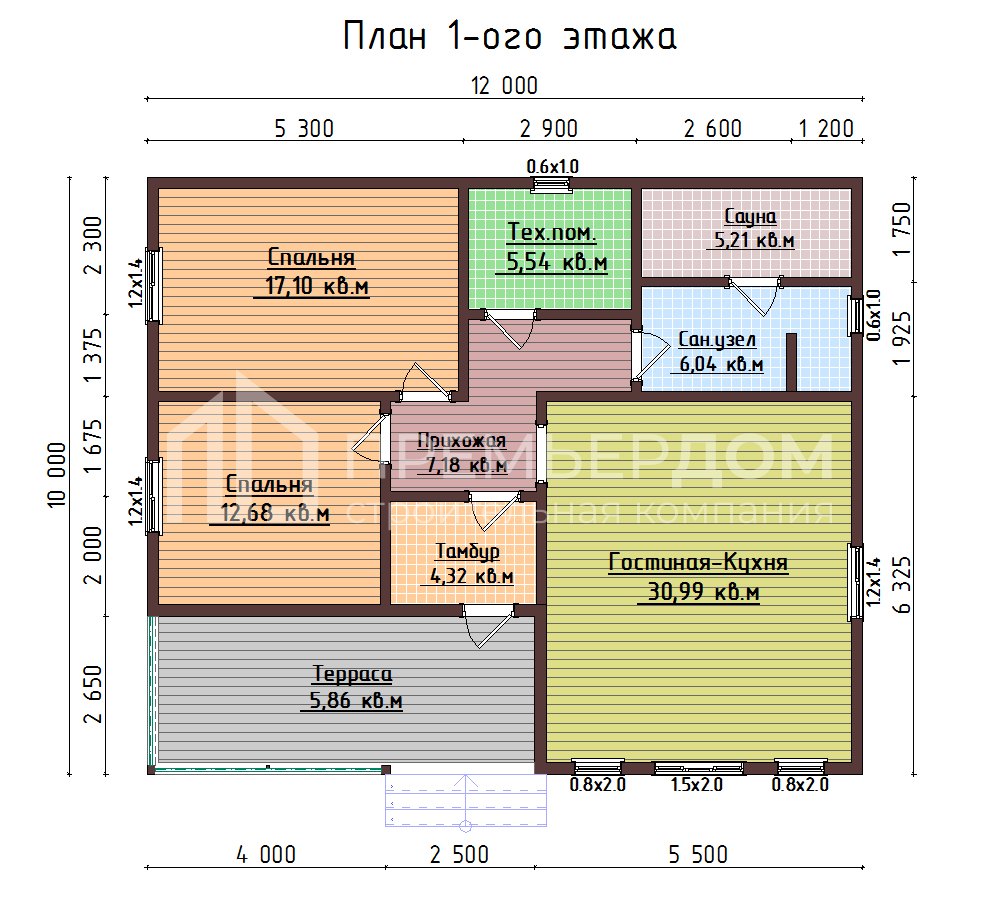 План каркасного дома 10х12 м. - Магелан 3