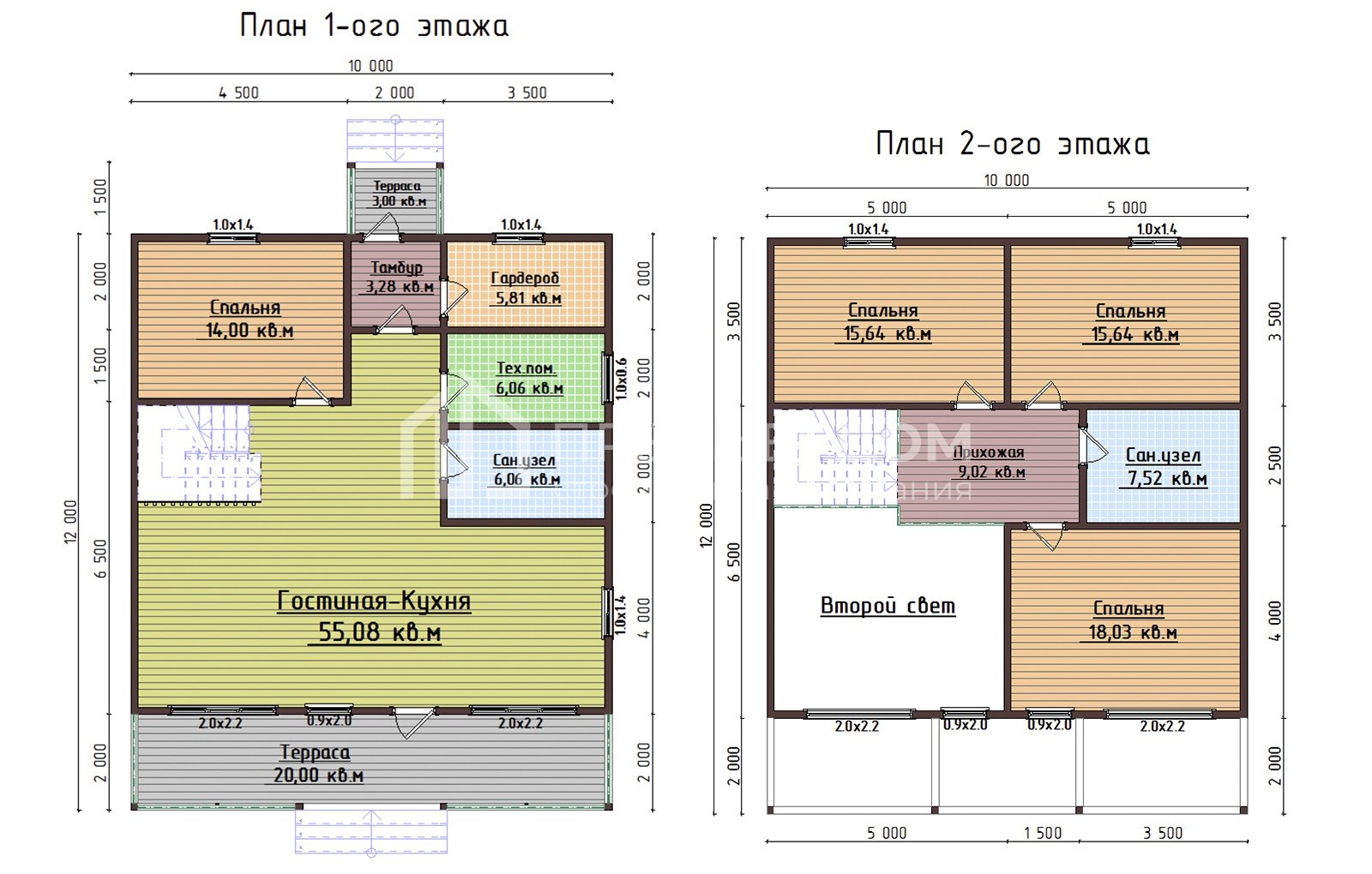 План каркасного дома 10х12 м. - Привилегия