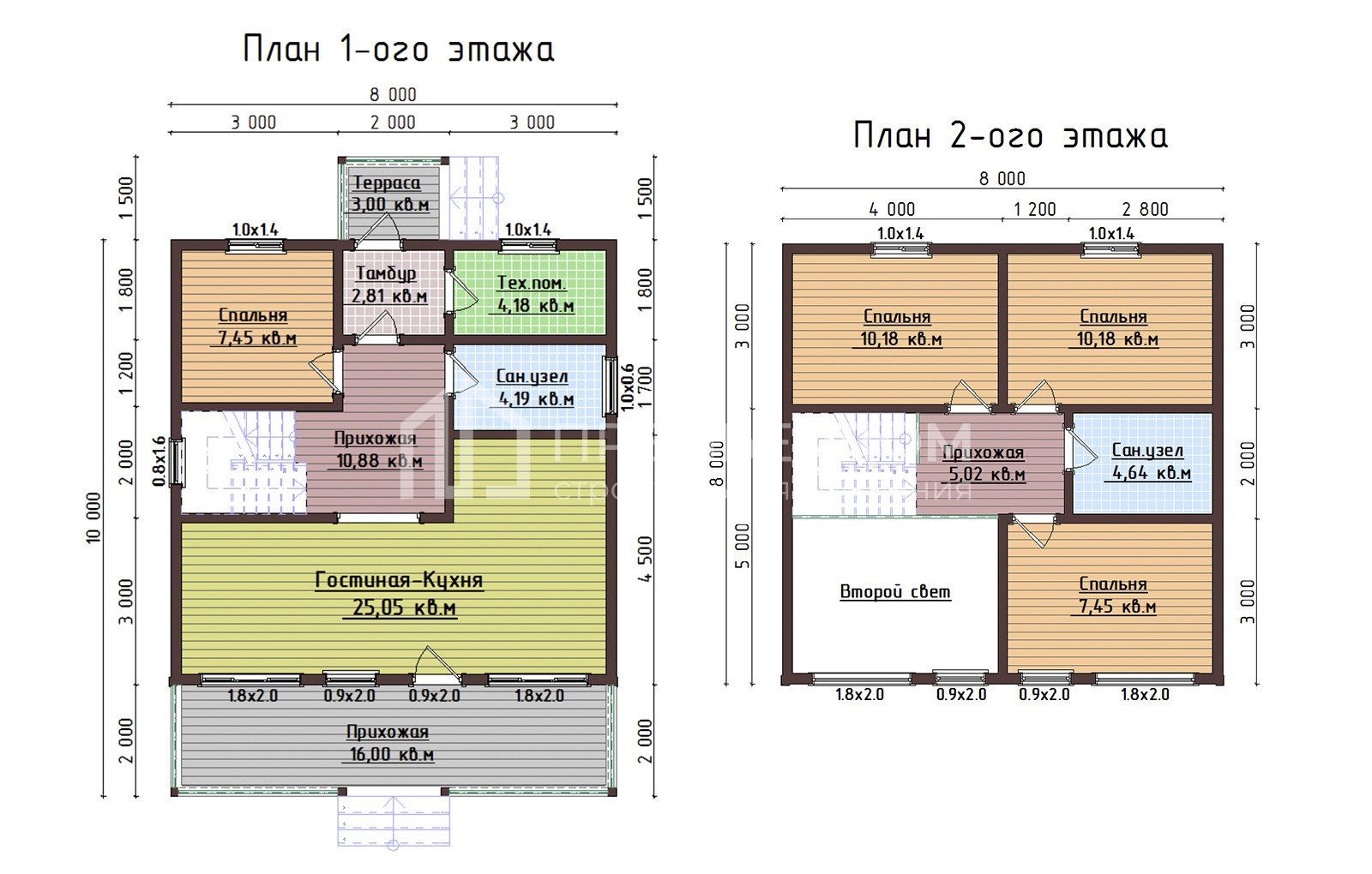 План каркасного дома 8х10 м. - Привилегия 2
