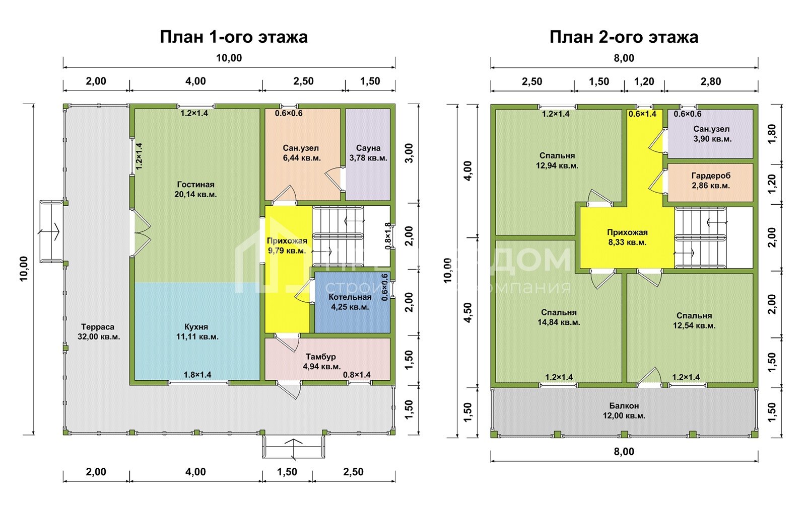 План каркасного дома 10х10 м. - Севастополь